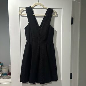 Women’s short black Rebecca Taylor dress size 4 with mesh inset